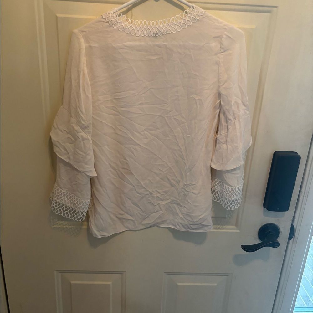 Kobi Halperin White Blouse with Lace Detail - Picture 5 of 9